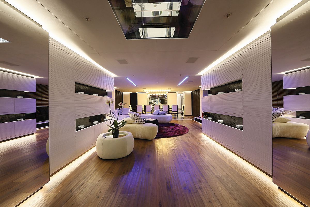 looking inside the main saloon